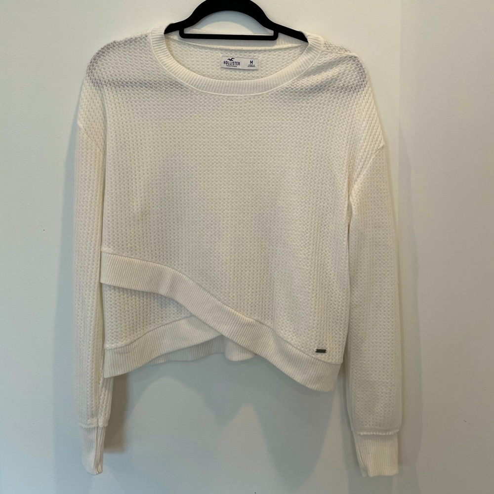 White Hollister Cross Sweater